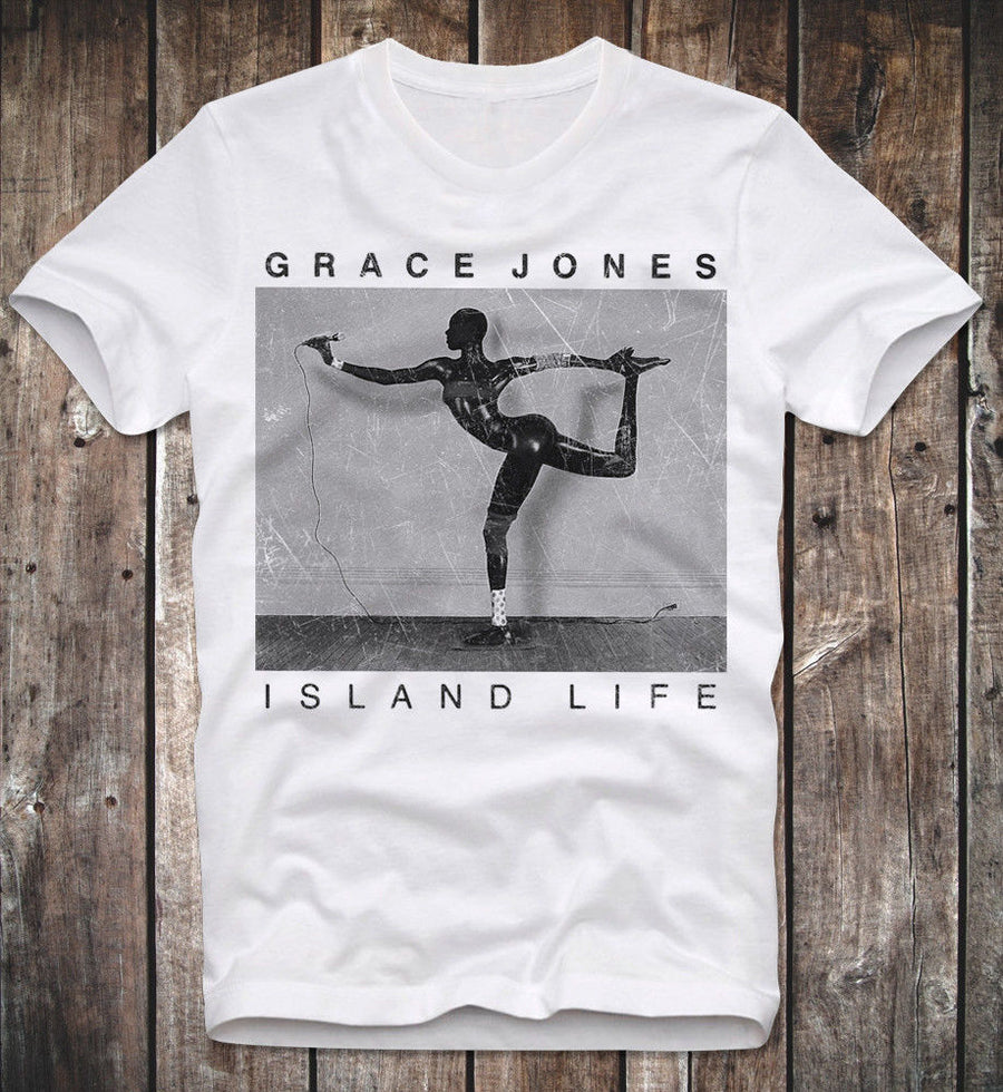 T SHIRT GRACE JONES ISLAND LIFE RETRO VINTAGE