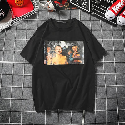 Retro Print O- Neck Short Sleeve T-shirt